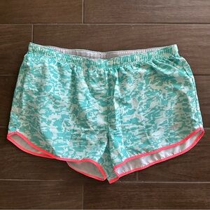 New Balance Green and Pink Athletic Shorts Lightweight Elastic Waist